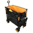 thumbnail image 2 of E-Western: Large Capacity Folding Cart with Extra Long Extender, Garden Shopping Beach Wagon with 7" All-Terrain Wheels, Supports up to 450lbs, Collapsible and Black Orange, 2 of 14