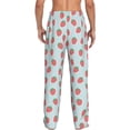 thumbnail image 3 of Uemuo Hand Drawn Strawberry Pattern Men's Wide Leg Palazzo Lounge Pants with Pockets Light Weight Loose Comfy Casual Pajama Pants-XX-Large, 3 of 9
