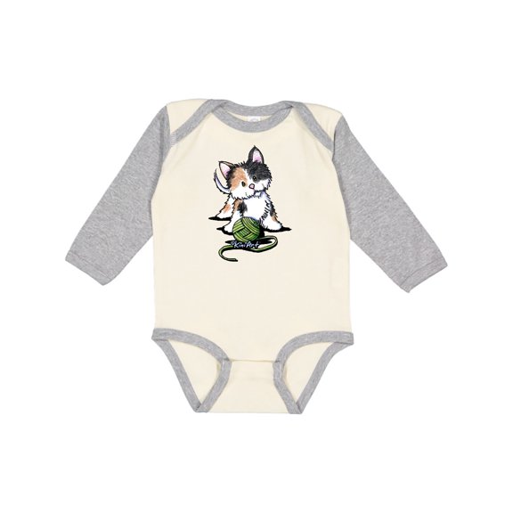 Inktastic Calico Kitten for Darks Boys or Girls Long Sleeve Baby Bodysuit