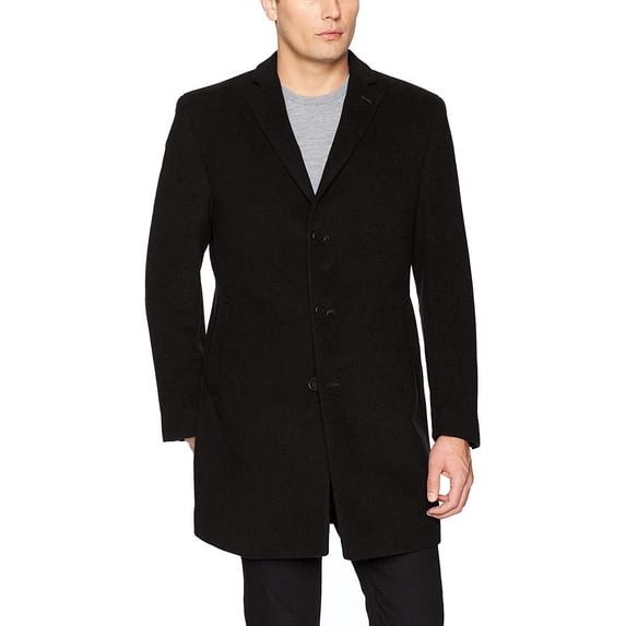 Calvin Klein Men's Modern Fit Wool Blend Jacket, Black Solid, 50 Long