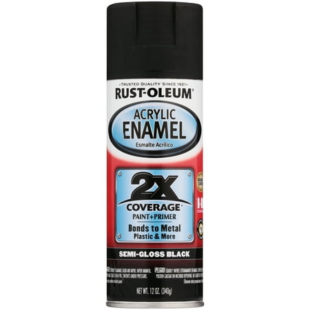 Rust-Oleum® Acrylic Enamel Semi-Gloss Black Spray Paint + Primer 12 oz.