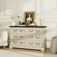 thumbnail image 4 of Farmhouse 6-Drawer Dresser, 47.2" Storage Chest for Bedroom, Living Room & Hallway, Gray, 4 of 11