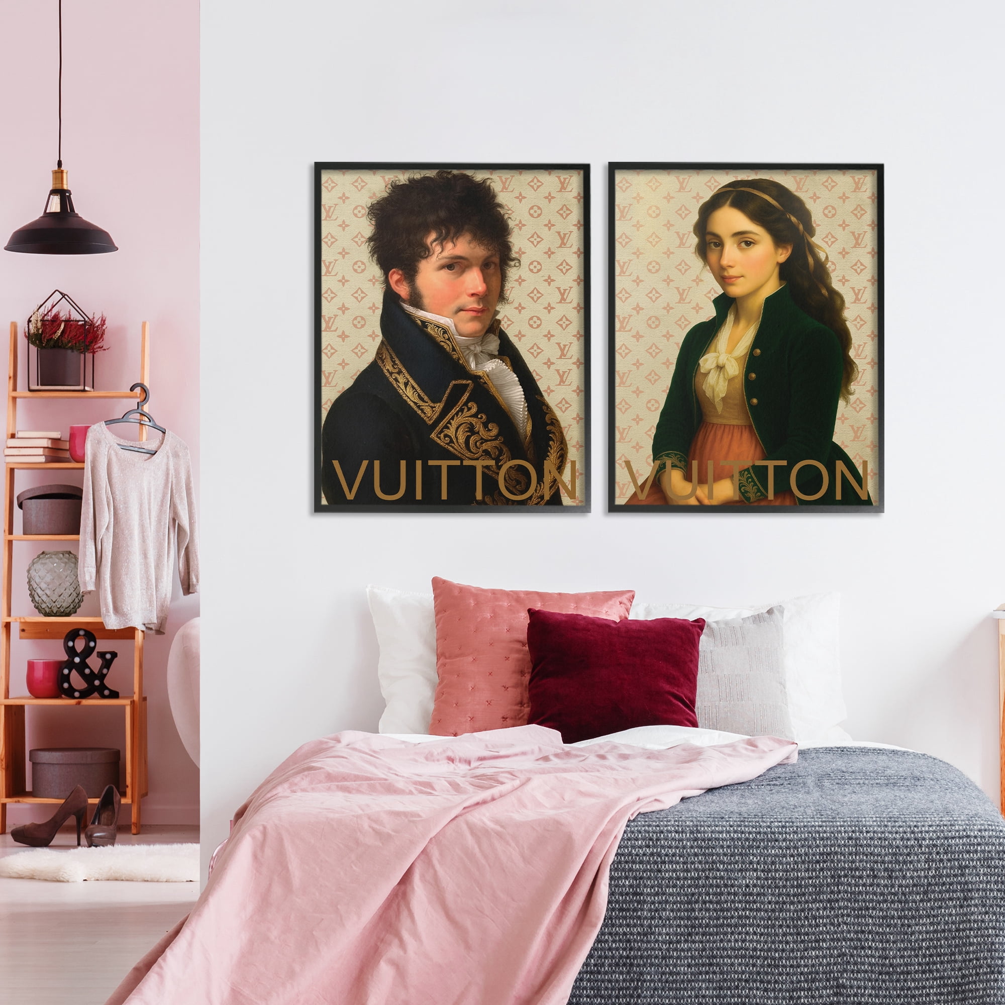 Stupell Industries Glam Fashion Models in Spring 2 Piece Black Framed Giclee Art Set, design by Grotto Studios