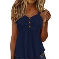 thumbnail image 3 of Bovxnpu Tank Tops Summer Sleeveless T Shirts Dressy Casual Blouses Button Summer Top Casual Dressy Fashion Tops Summer Tops (Women's or Women's Plus), 3 of 9