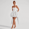 thumbnail image 4 of EASYBRAUS Women Strapless Bow Backless Mini Dress Sexy Summer A Line Party Dress, 4 of 6