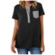 thumbnail image 1 of Camiseta de manga corta con botones y cuello en V para mujer Camiseta informal sólida Camisetas sueltas para deportes al aire libre Pompotops  hkajfhjk461983, 1 of 7