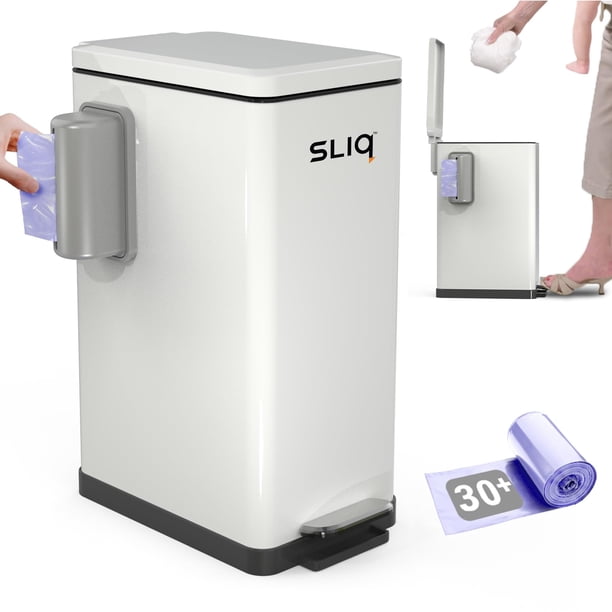 Bote de basura para pañales Sliq Baby Odor Control de 12 litros con 30 recambios