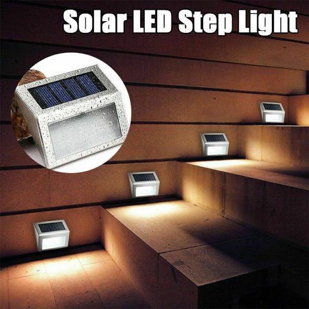 ZOELNIC Outdoor Solar Powered Lights, Solar Led Waterproof Lighting for Deck, Fence, Patio, Front Door, Stair, Landscape, Yard and Driveway Path, Warm Light 4PACK