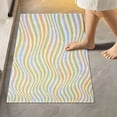 thumbnail image 7 of SKYSONIC Toilet Bathroom Rugs Sets 2 Piece, Wavy Color Stripes Soft Absorbent Fluffy Toilet Mat Set Non-Slip Rubber Backing Bath Mats for Bathroom,23.6"x15.7"+17.3"x13.4", 7 of 7