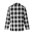 thumbnail image 4 of Ounisa Womens Button Down Flannel Shirts Long Sleeve Plaid Shackets Business Casual Blouse Top, 4 of 5