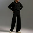 thumbnail image 2 of BLVB Womens 2 Piece Knit Outfits Lapel V Neck Long Sleeve Tops and Wide Leg Pants Lounge Sets Fall Tracksuit, 2 of 5