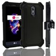 thumbnail image 3 of for 5.3" LG K20 K20 + PLUS K20 V LV5 Case Phone Case 360° Cover Screen Protector Clip Crystal Holster Kick stand Armor Grip Sides Shock Bumper Black, 3 of 4