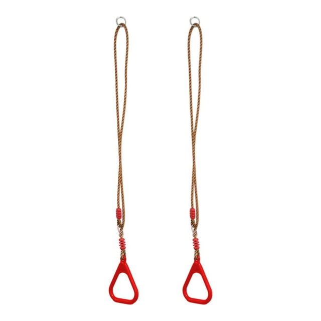 Anillos de gimnasia para niños, anillos de portátiles para patio trasero para niños y niñas Rojo