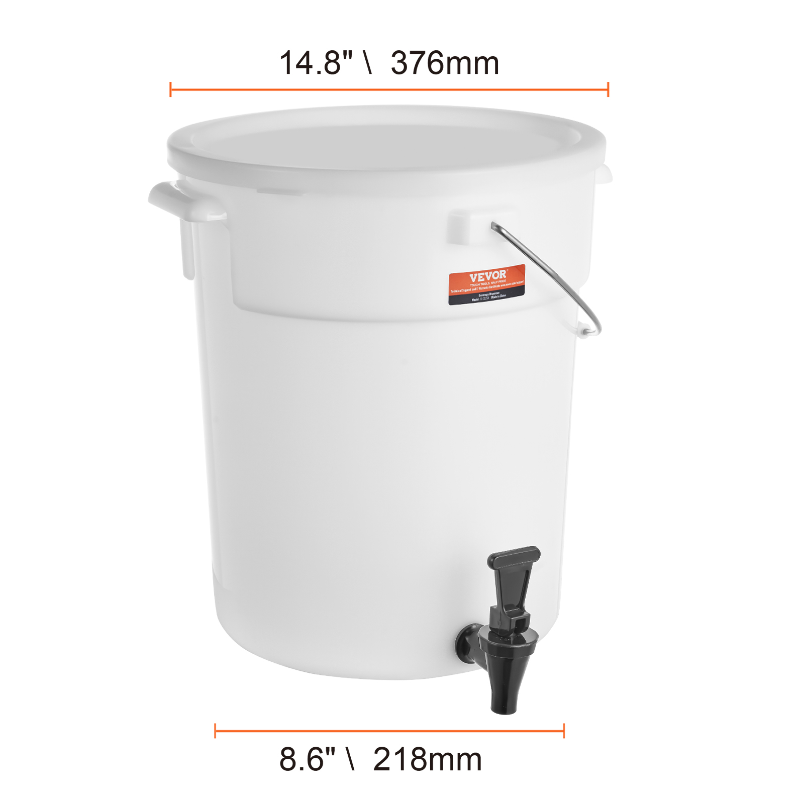 VEVOR Beverage Dispenser, 5 Gallon Drink Dispensers for Parties, Plastic Juice Dispenser with Spigot and Lid,Iced Tea Lemonade Juice Water Dispenser, for Restaurants,Hotels,Parties,2 Pack