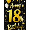 thumbnail image 3 of Black Gold Themed 18th Birthday Banner with Balloons Gifts and Stars Party Decoration Backdrop Photography Props for Birthday Party Celebration Decor Event Photo Booth, 3 of 7