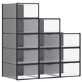 thumbnail image 1 of Cajas para Zapatos, Organizador de Zapatos de Plástico, Juego de 12, para Zapatos hasta 43, Transparente y Negro Tinta, 1 of 5