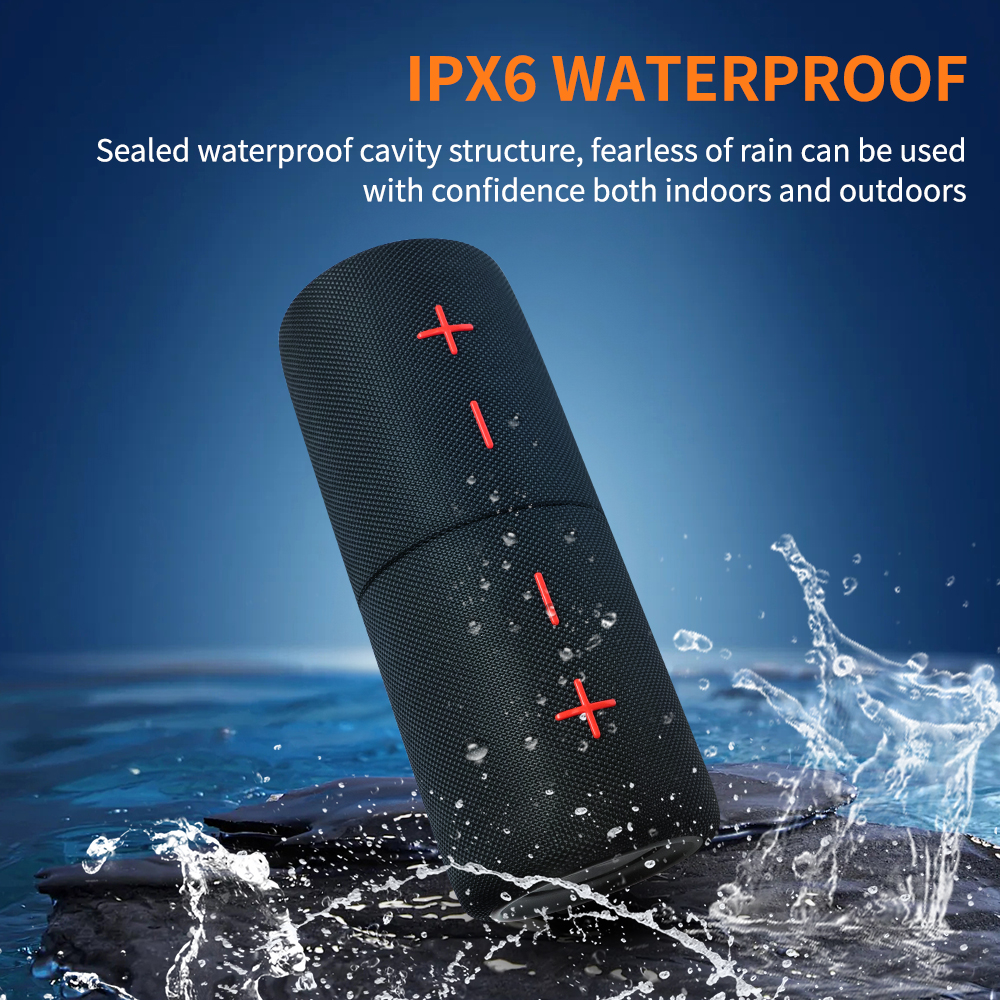 DCOWO 2 in 1 Portable Split 40W Wireless Speaker, IPX6 Waterproof Portable Dual Speaker with RGB Lights