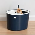 thumbnail image 3 of IRIS Large Stylish Round Top Entry Cat Litter Box with Scoop, Curved Kitty Litter Pan with Litter Particle Catching, 3 of 11