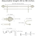 thumbnail image 3 of eTeckram 1" Double Curtain Rod with Valois Finials and holdbacks (28‘’-48‘’, Weathered white), 3 of 5