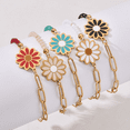 thumbnail image 2 of Z.LP Jewelry Daisy Flower Charm Bracelet - Gold - Toned Chain Bracelet with Colorful Beads for Women, 2 of 6