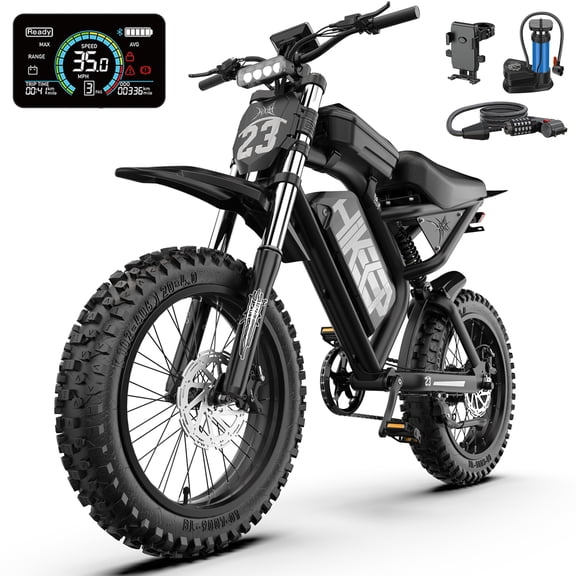 HiKeep 1500W/3000W Peak Off-Road Electric Bike for Adults, 52V 40Ah UL Battery, 20"x4" Fat Tire Dirt Ebike, 40MPH E-Mountain Bike, 40-85 Miles Range, UL 2849