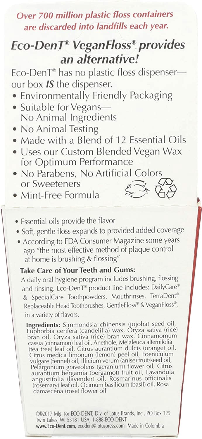 (Pack Of 6) Eco Dent Vegan Floss Cinnamon 100 Yards
