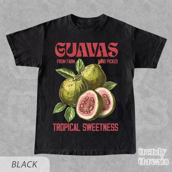 Guavas Retro Commercial Graphic Shirt, Vintages Guavas Label T-Shirt, Exotic Fruit Lover Tee, Cute Unisex Adult Graphic T Shirt, Cool Gift