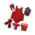 thumbnail image 1 of Casco protector de boxeo Sanda para entrenamiento de fútbol y kickboxing. Color rojo L, 1 of 9
