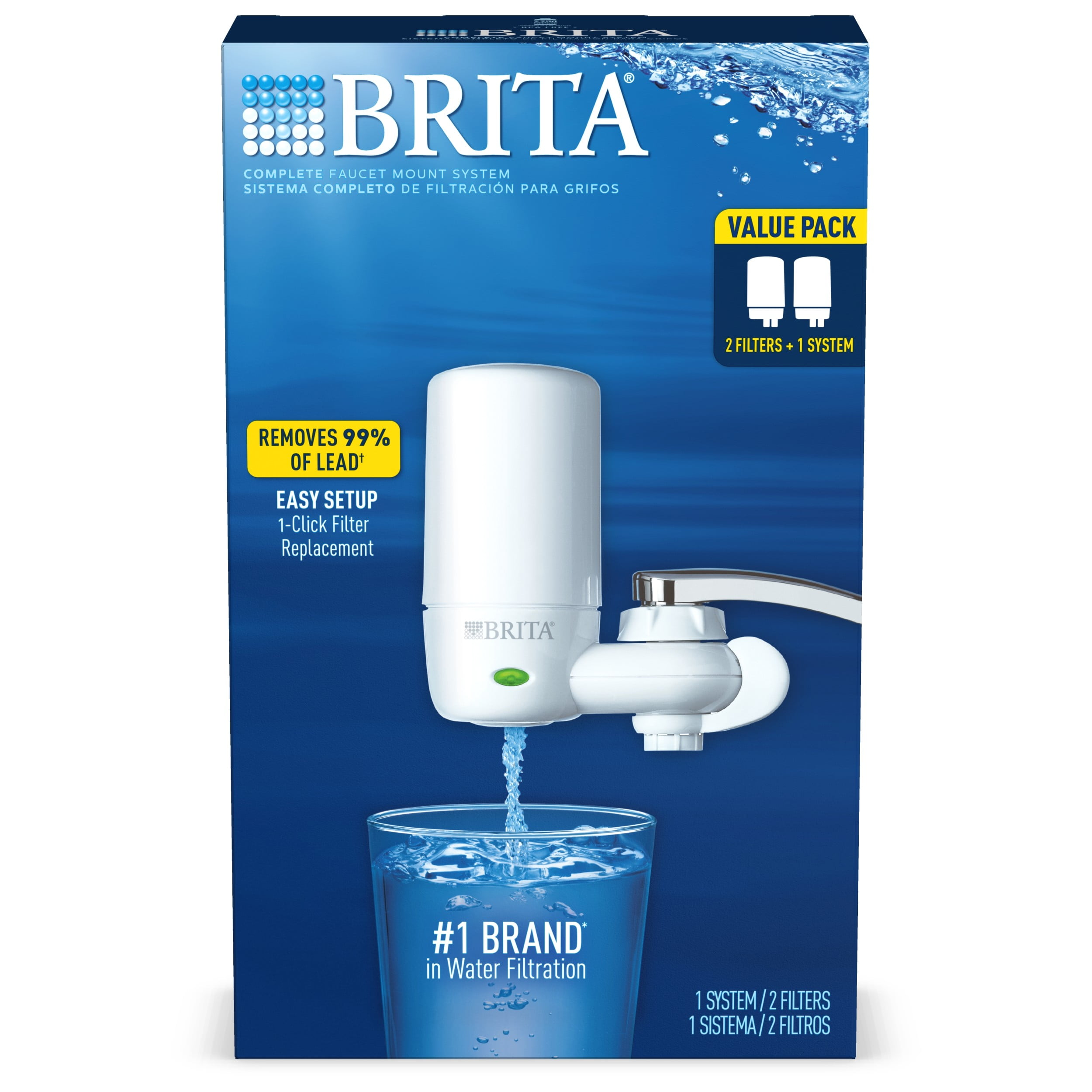 Brita Tap Water Faucet Filtration System with 2 Filters and Filter Change Reminder, 36459