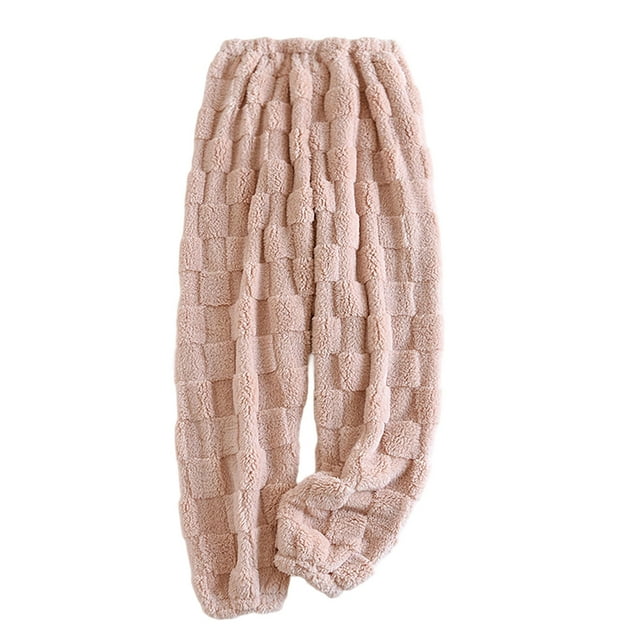 Pantalons de Pyjama à Carreaux pour Femmes, en Polaire Douce, Confortables, pour l'Hiver, Bas de Pyjama Chauds