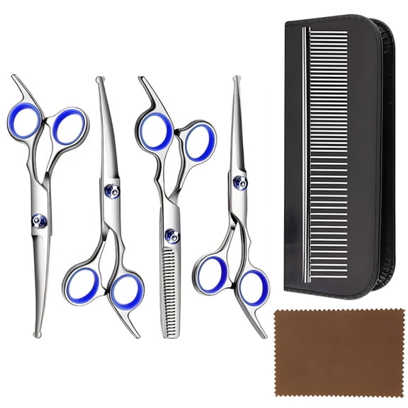6 in 1 Dog Grooming Scissors Kit, Heavy-duty Dog Shears for Grooming with Safety Round Tips for Dogs Cats Pets