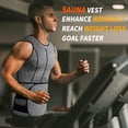thumbnail image 4 of MANIFIQUE Men's Waist Trainer Sauna Suit Shirt, Gym & Exercise Compression Vest, Sweat-Boosting Workout Top, 4 of 6