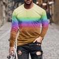 thumbnail image 2 of JSKUMAR Cotton Gradient Color Long Sleeve Crewneck Tops for Men Plus Size Comfy Pullover 3D Print T Shirts Multicolor,XL, 2 of 6
