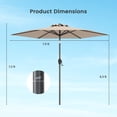 thumbnail image 3 of Gymax 7.5 ft Patio Umbrella Outdoor Heavy Duty Market Umbrella w/ Push Button Tilt Tan, 3 of 10