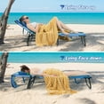 thumbnail image 4 of Gymax 5-Position Lounge Chair Adjustable Beach Chaise w/ Face Cavity & Pillows Blue & Green, 4 of 10