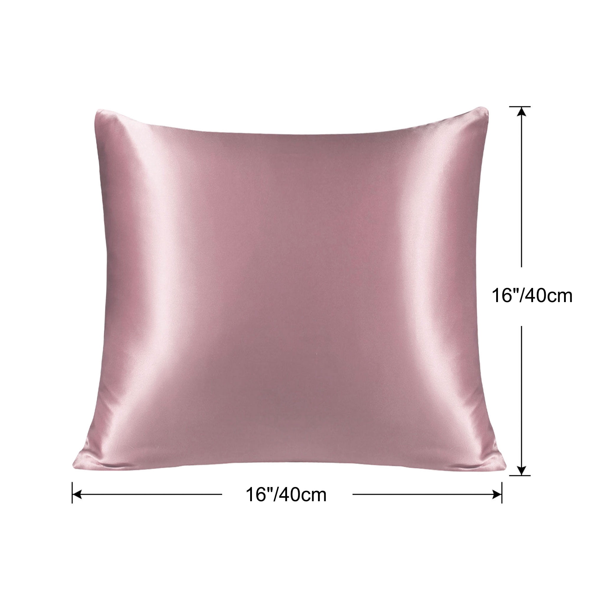 PiccoCasa 1 Pc 19 Momme Silk Pillowcase with Hidden Zipper Non-Standard Mauve Pink 16" x 16"