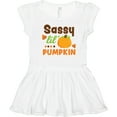 thumbnail image 3 of Inktastic Thanksgiving Sassy Lil Pumpkin with Fall Leaves Girls Toddler Dress, 3 of 5