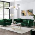 thumbnail image 3 of Posh Living SA66-02HG-UE Adalyn Sofa with Biscuit Tufted Lucite Leg, Hunter Green Velvet, 3 of 9
