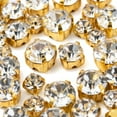 thumbnail image 3 of 3 Style Sew on Rhinestone Glass with Brass Prong Settings Garments Accessories Flat Round Rhinestone Montee Beads Crystal Golden 200pcs/bag, 3 of 5