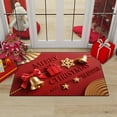 thumbnail image 5 of YIMEIS Kitchen rugs flannel Printed Area Rug and Mats DoorMats, bath mat,Autumn and Winter Festival Decoration gift-Merry Christmas in Red and Gold-15.7'' x 23.6'', 5 of 7