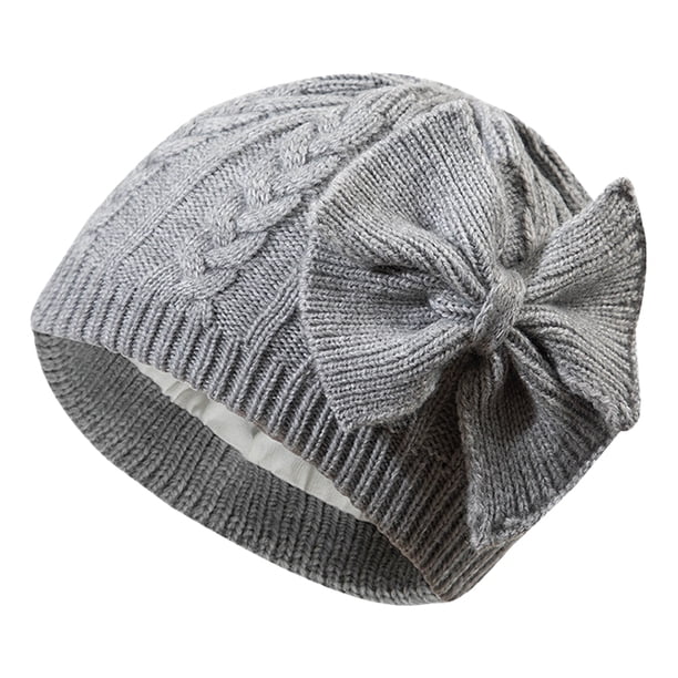 Gorro de punto cálido de invierno para niñas, gorro infantil con forro de algodón