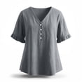 thumbnail image 6 of Womens Summer T-Shirts Short Sleeve V Neck Tops Loose Shirts Trendy Lightweight Soft Casual Summer Outfits Clothes, 6 of 7