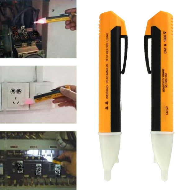 Probador de voltaje eléctrico de CA con luz LED, pluma de prueba de voltios, Sensor Detector 90-1000V Likrtyny Piezas de repuesto para herramientas