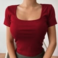 thumbnail image 2 of BangWanChi Ladies Tops Women's Summer Short Top With Women's Casual Short-sleeved T-shirt Short-sleeved Round Neck Top/shirt, 2 of 5