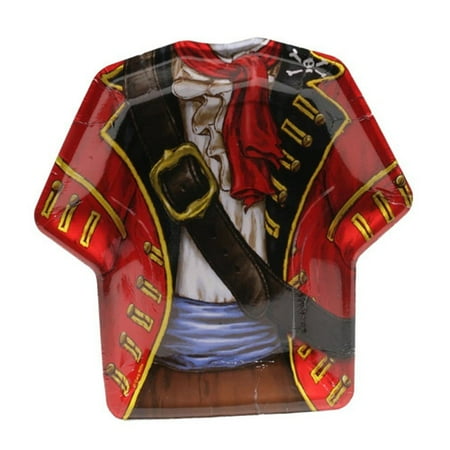 Tom Plate - Pirate Party Shirt Shaped Paper Plates (8ct)