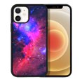 thumbnail image 1 of FINCIBO Soft Rubber Protector Cover Case for Apple iPhone 12 / 12 Pro 6.1" 2020 (NOT FIT Apple iPhone 12 Pro Max 6.7" 2020/iPhone 12 mini 5.4" 2020), Hot Pink Sky Galaxy Nebula, 1 of 5