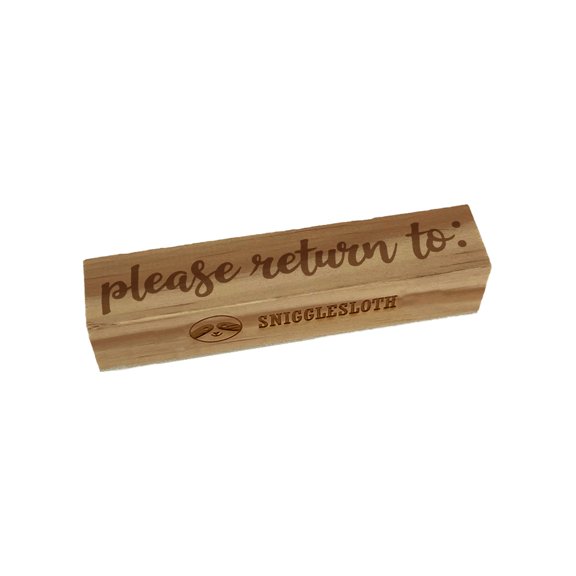 Please Return To Fun Script Rectangle Rubber Stamp Stamping Scrapbooking Crafting - Small 2.50in