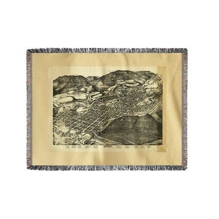 Chenille Colorado Blanket - Aspen, Colorado - (1893) - Panoramic Map (60x80 Woven Chenille Yarn Blanket)