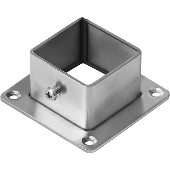 10 Pack 1/2 Inch Square Post Flange Base Metal Floor Post Flange 1/2 Inch Post Accessories for Fence or Deck Mounting