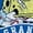 ROYAL BLUE, variant on SpongeBob SquarePants - Heavy Hitter Grand Slam Crew - Men's Short Sleeve Graphic T-Shirt